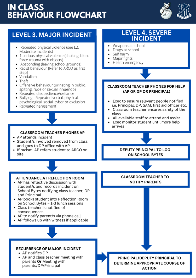 In Class Behaviour Flowchart Level 3 and 4